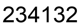 Number 234132 black image