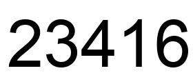 Number 23416 black image