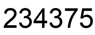Number 234375 black image