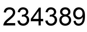Number 234389 black image