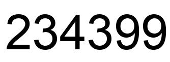 Número 234399 imagen negro