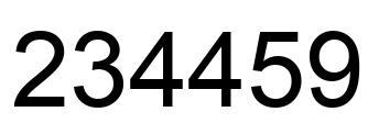 Number 234459 black image