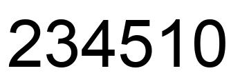 Number 234510 black image