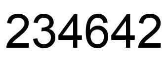 Number 234642 black image