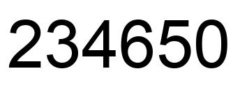 Number 234650 black image