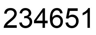 Número 234651 imagen negro