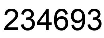 Número 234693 imagen negro