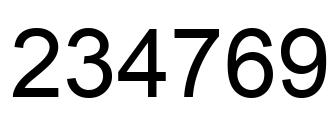 Number 234769 black image