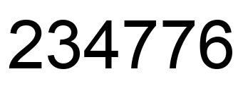 Number 234776 black image
