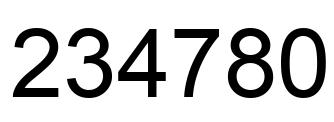 Number 234780 black image