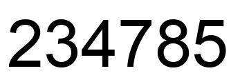 Number 234785 black image
