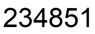 Number 234851 black image