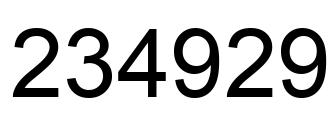 Number 234929 black image