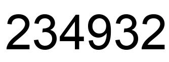 Número 234932 imagen negro