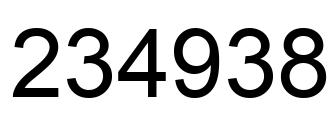 Número 234938 imagen negro