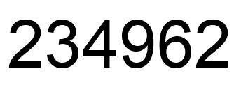 Number 234962 black image