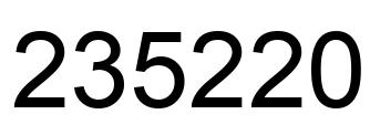 Number 235220 black image