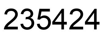 Number 235424 black image