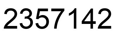 Number 2357142 black image