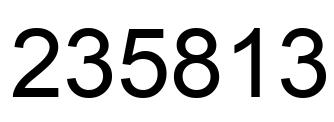 Number 235813 black image