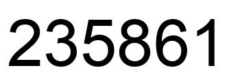 Number 235861 black image