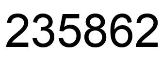 Number 235862 black image