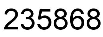Number 235868 black image