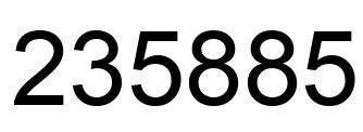 Number 235885 black image