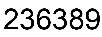 Number 236389 black image