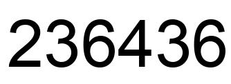 Number 236436 black image
