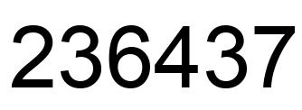 Number 236437 black image