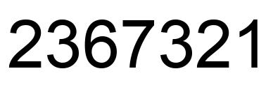 Number 2367321 black image