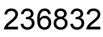 Number 236832 black image