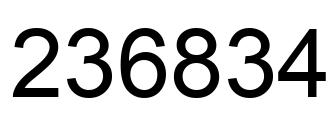 Number 236834 black image