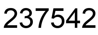 Número 237542 imagen negro