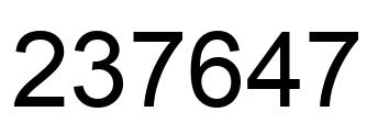 Number 237647 black image