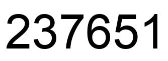 Number 237651 black image