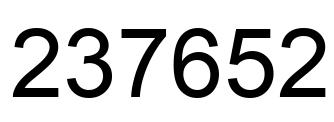 Number 237652 black image