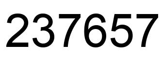 Number 237657 black image