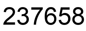 Number 237658 black image
