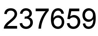 Number 237659 black image