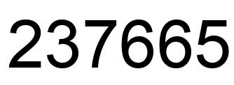 Number 237665 black image