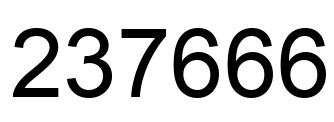 Number 237666 black image