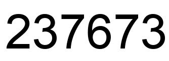 Number 237673 black image