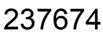 Number 237674 black image