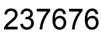 Number 237676 black image