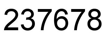 Number 237678 black image