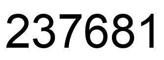Number 237681 black image