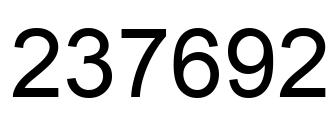 Number 237692 black image