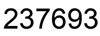 Number 237693 black image